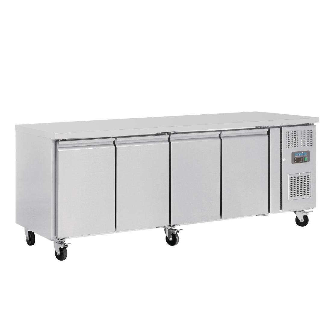 Polar U-Series Slimline Four Door Counter Fridge 449Ltr