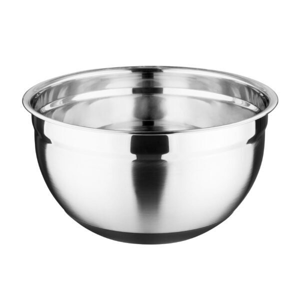 Vogue Stainless Steel Mixing Bowl with Silicone Base 5Ltr