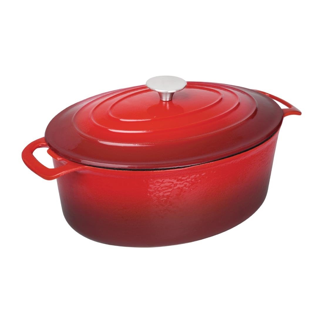 Vogue Oval Casserole Dish Red 6Ltr