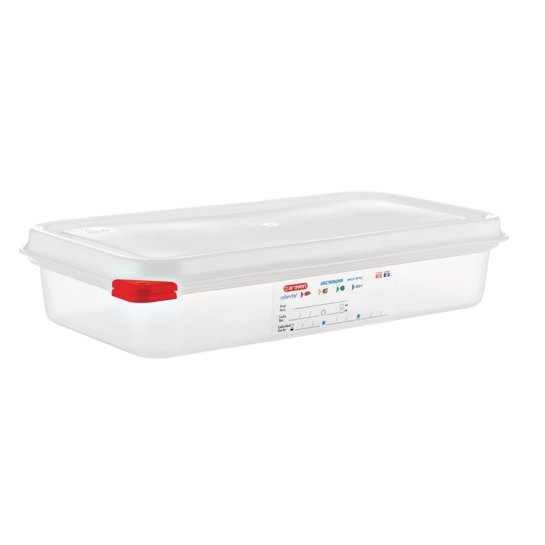 Araven Polypropylene 1/3 Gastronorm Food Containers 2.5Ltr (4 Pack)