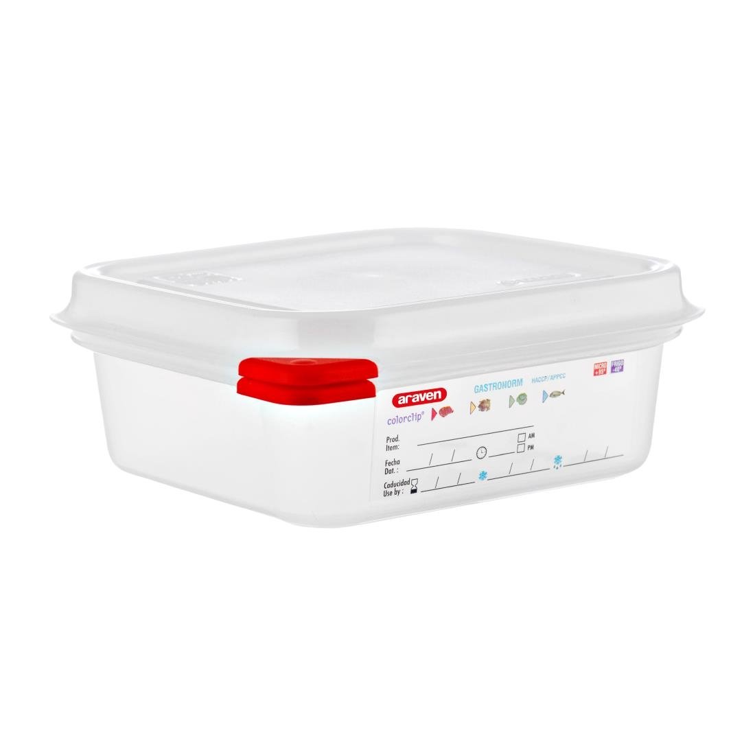 Araven Polypropylene 1/6 Gastronorm Food Storage Containers 1.1Ltr (4 Pack)