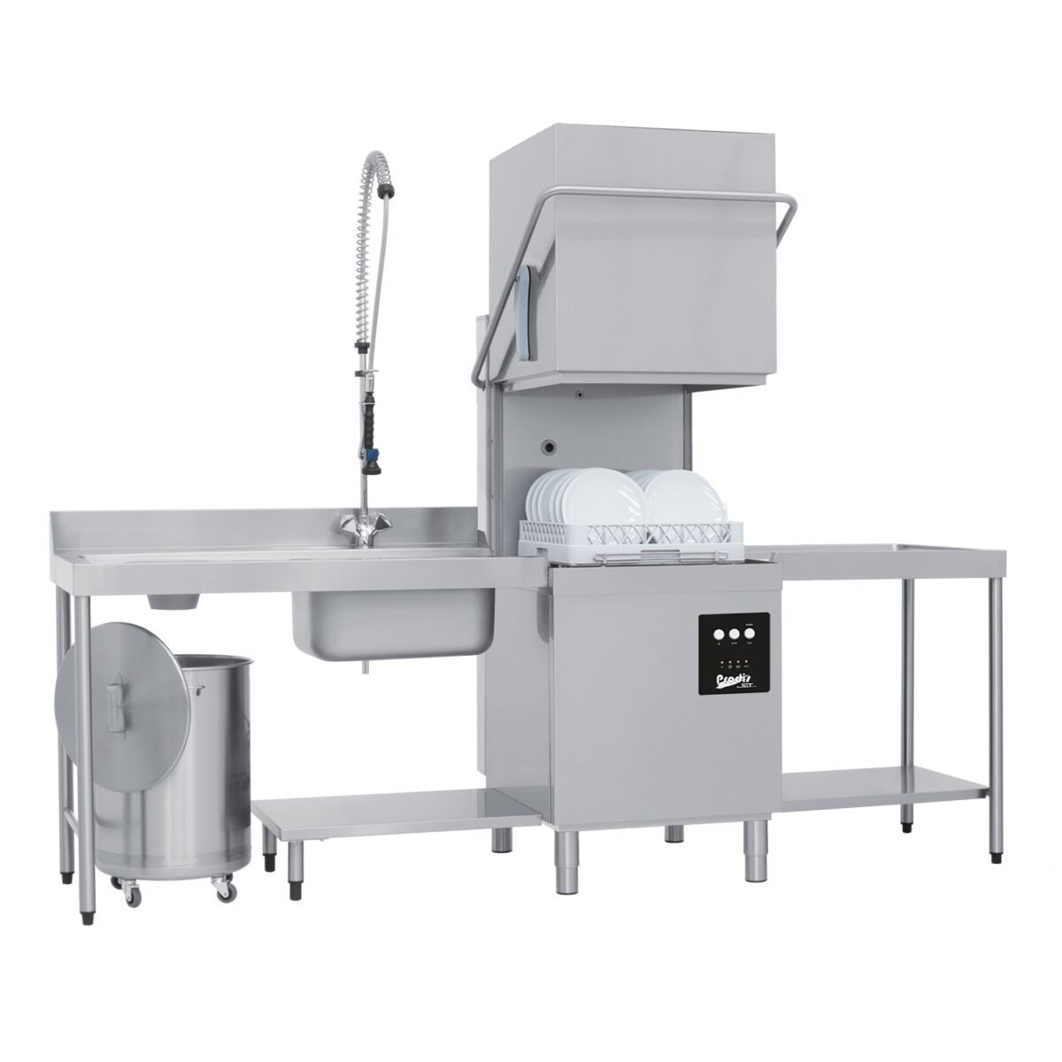 Prodis JET100 Entry Level Electromechincal 500mm Basket Hood Dishwasher, Gravity Drain