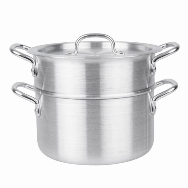 Vogue Aluminium Double Boiler Pan with Lid 24cm