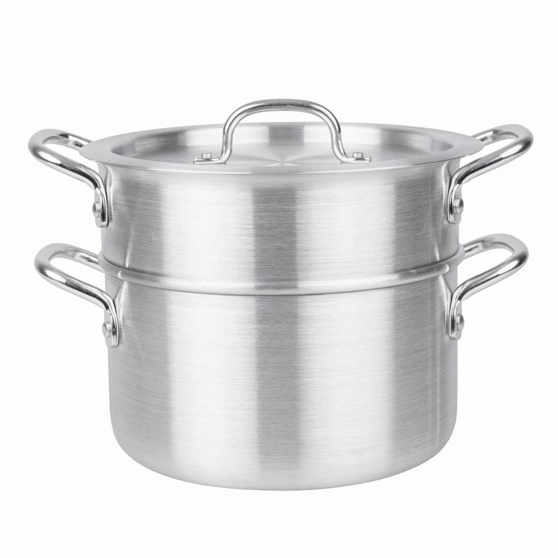 Vogue Aluminium Double Boiler Pan with Lid 24cm