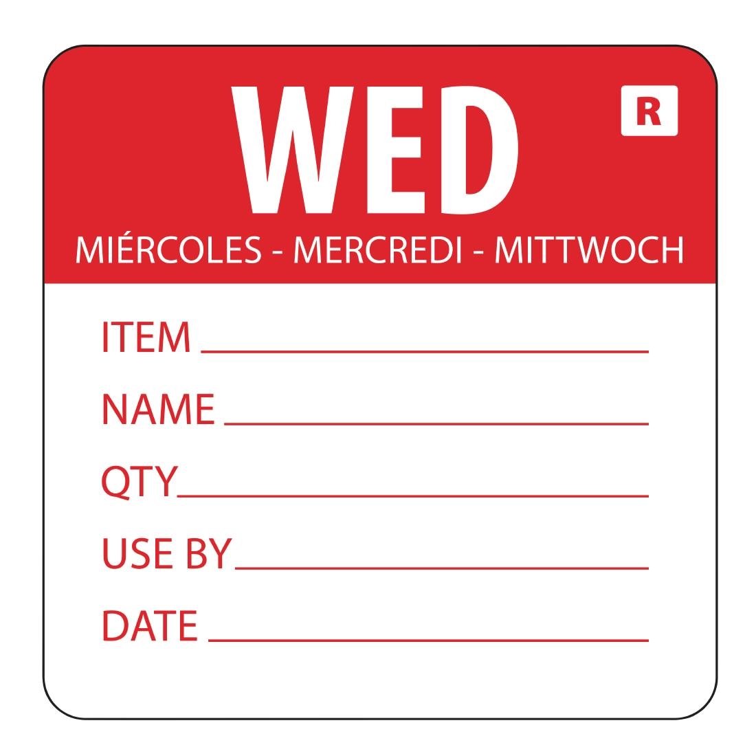 Hygiplas Removable Day of the Week Labels Wednesday (500 Pack)