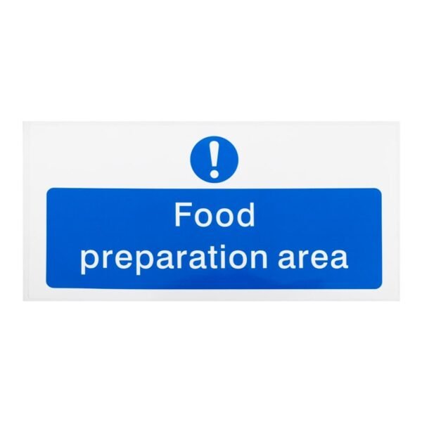 Vogue Food Preparation Area Sign