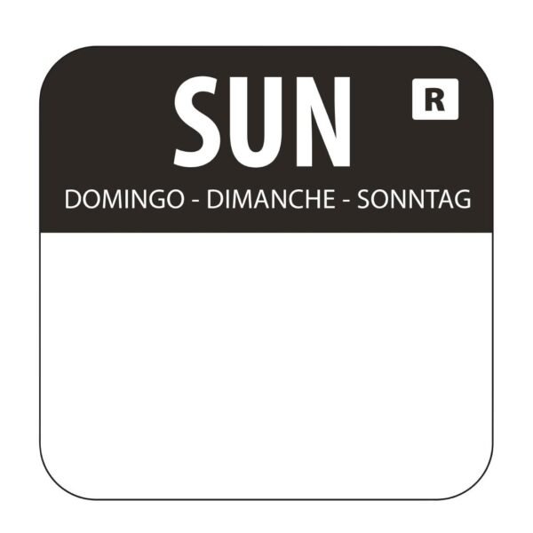Hygiplas Removable Colour Coded Food Labels Sunday (1000 Pack)