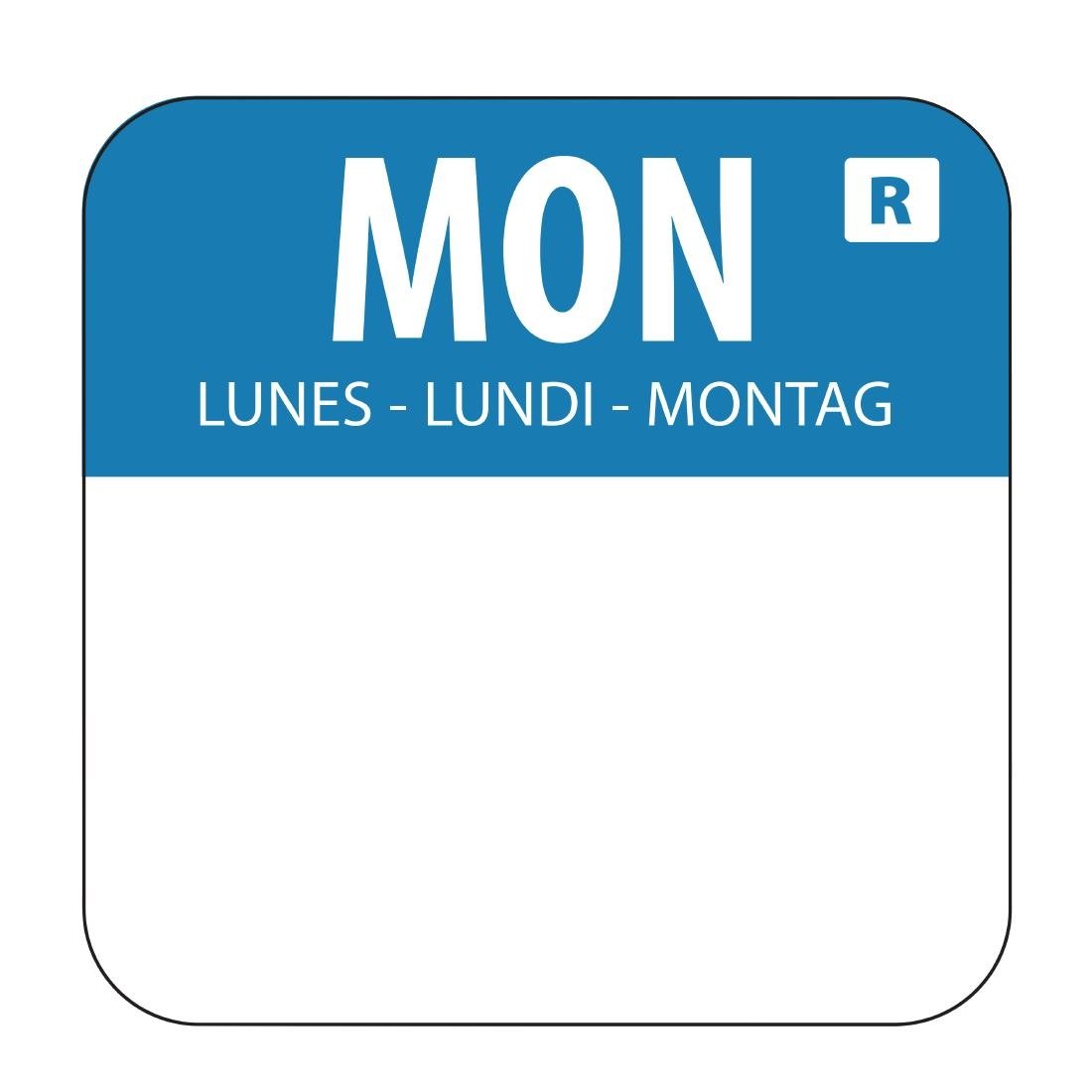 Hygiplas Removable Colour Coded Food Labels Monday (1000 Pack)