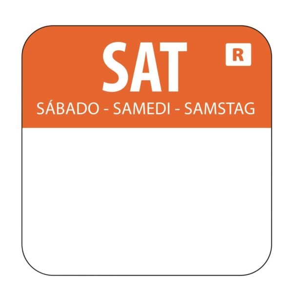 Hygiplas Removable Colour Coded Food Labels Saturday (1000 Pack)