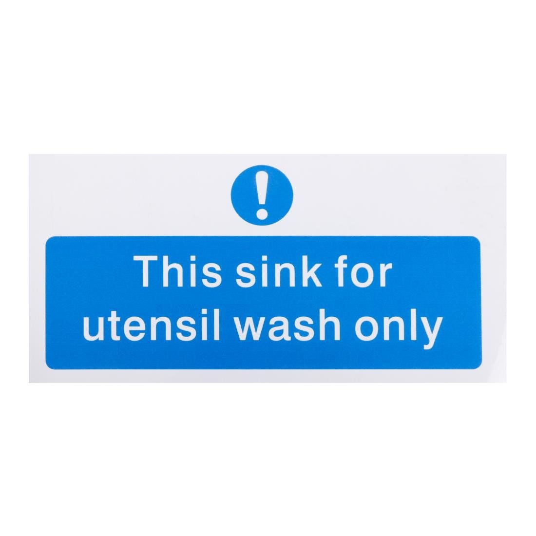 Vogue Utensil Wash Only Sign 200x100mm (Self-Adhesive)