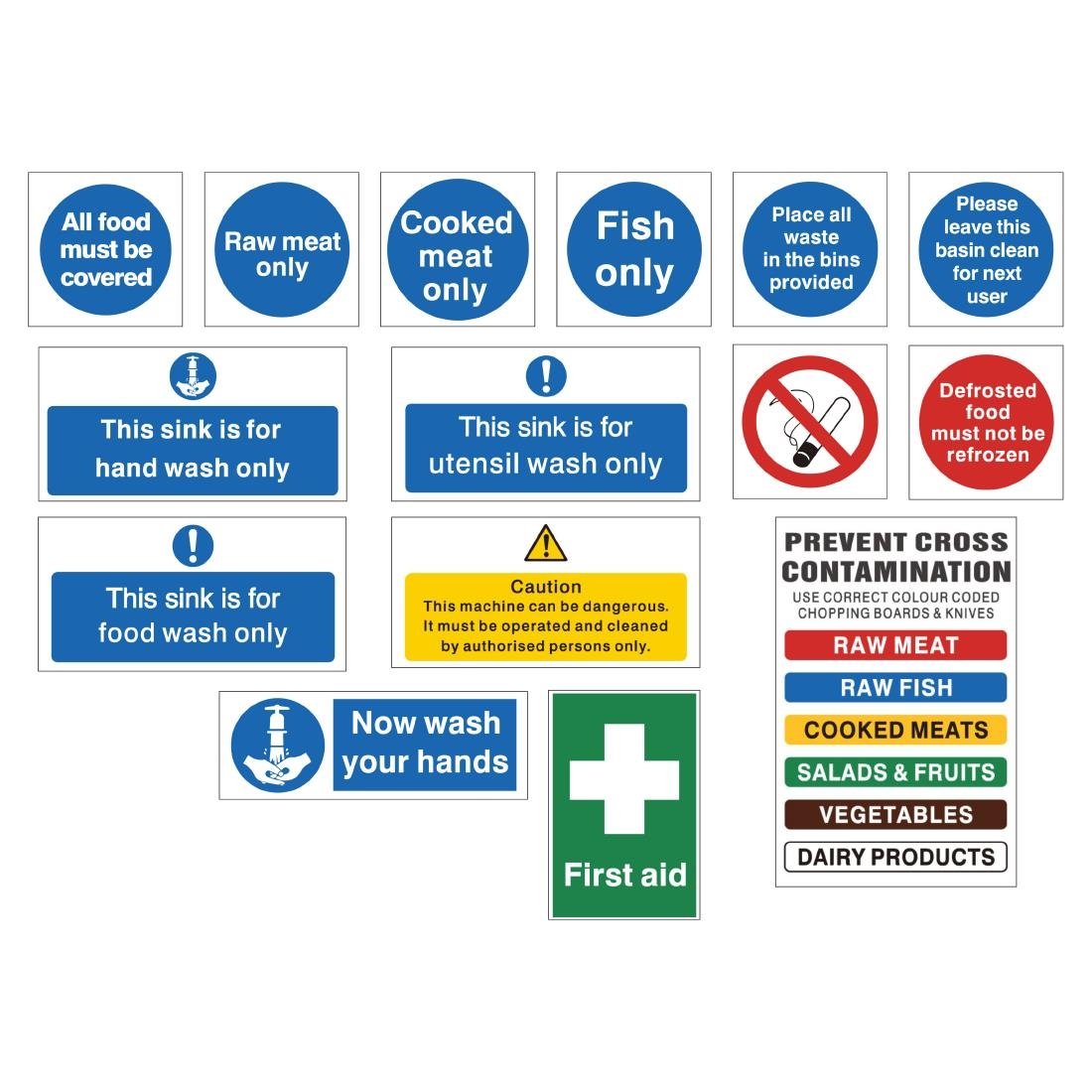 Vogue Bumper Hygiene Catering Sign Pack