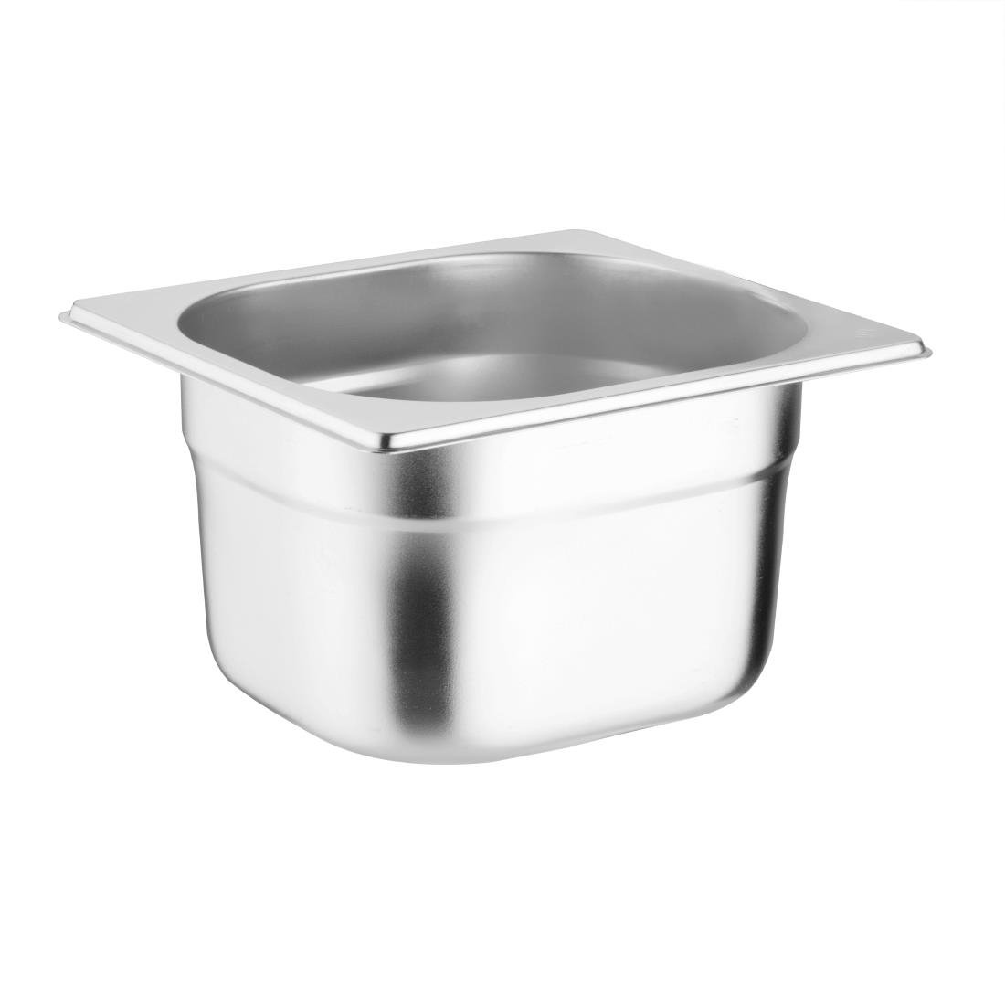 Vogue Stainless Steel Gastronorm Tray Set with Lids 1/6 (4 Pack)