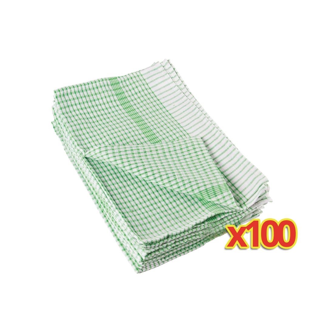 Vogue Wonderdry Tea Towels Green Bulk Buy Bundle (100 Pack)