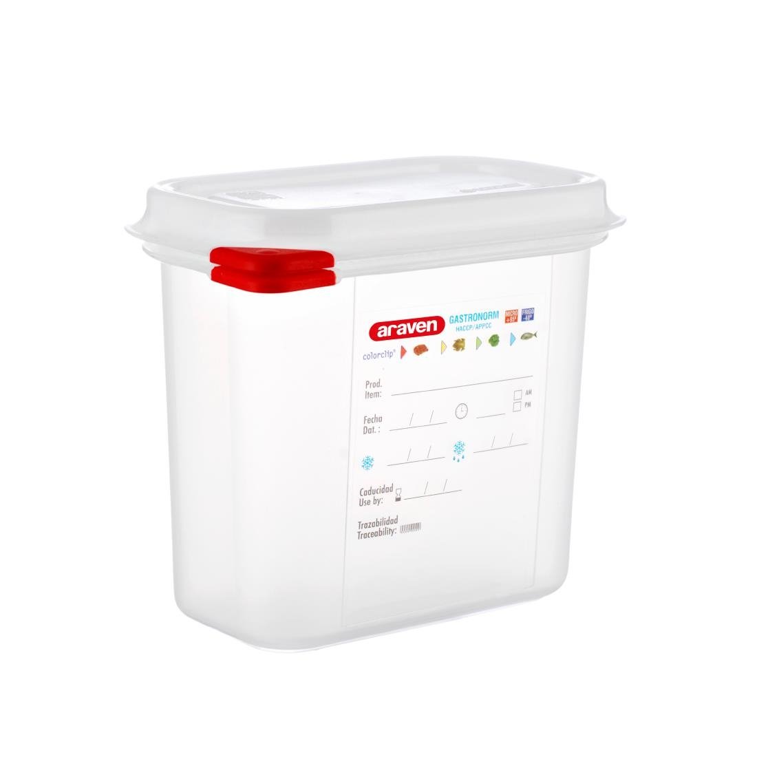 Araven Polypropylene 1/9 Gastronorm Food Storage Container 1.5Ltr (4 Pack)