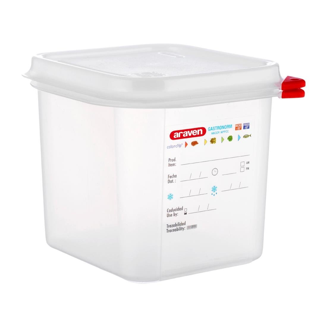 Araven Polypropylene 1/6 Gastronorm Food Containers 2.6Ltr (4 Pack)