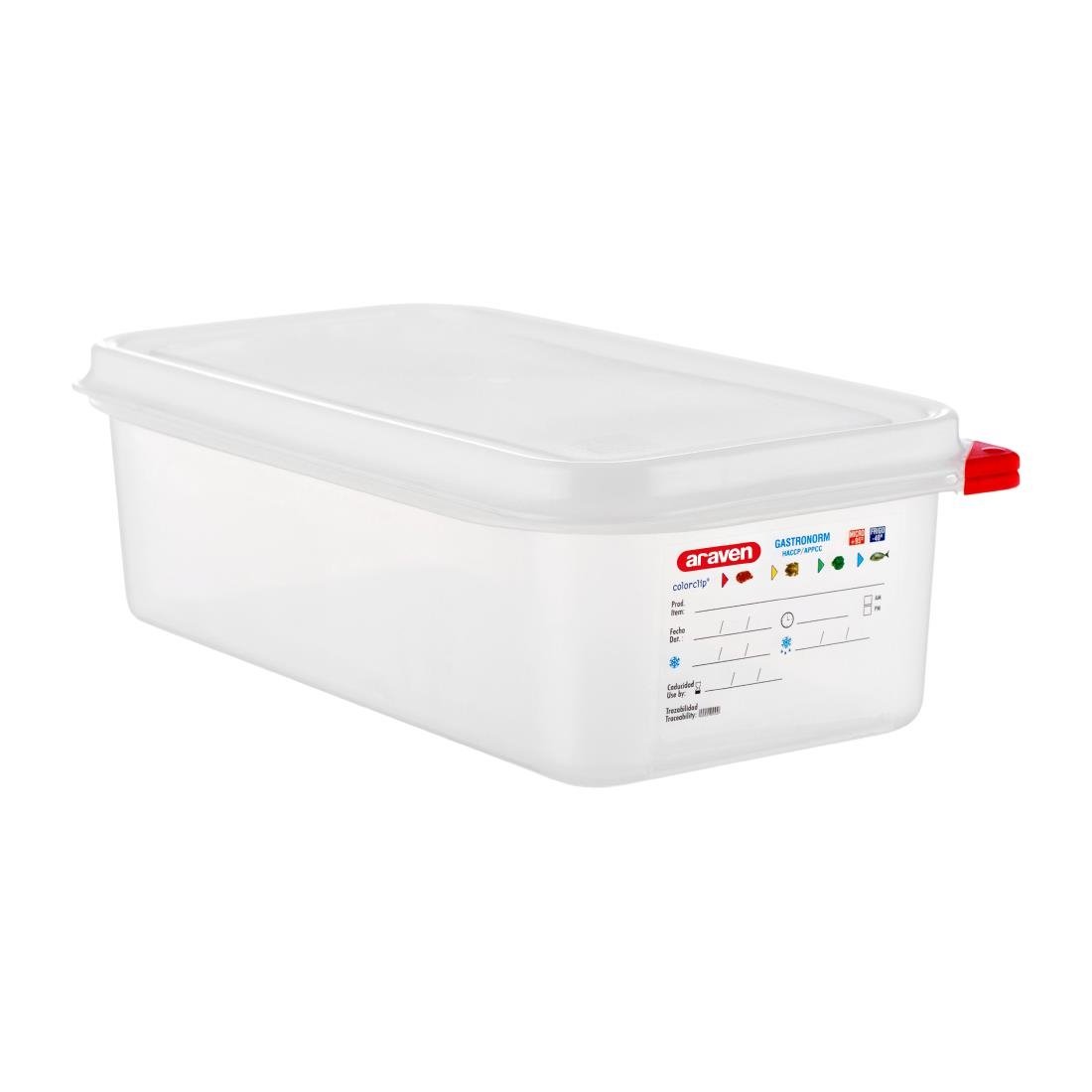 Araven Polypropylene 1/3 Gastronorm Food Container 4Ltr (4 Pack)