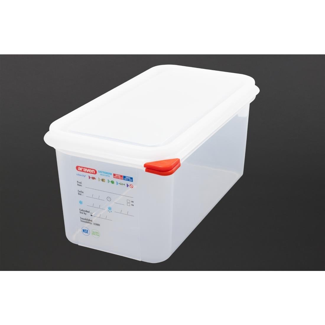 Araven Polypropylene 1/3 Gastronorm Food Container 6Ltr (4 Pack)