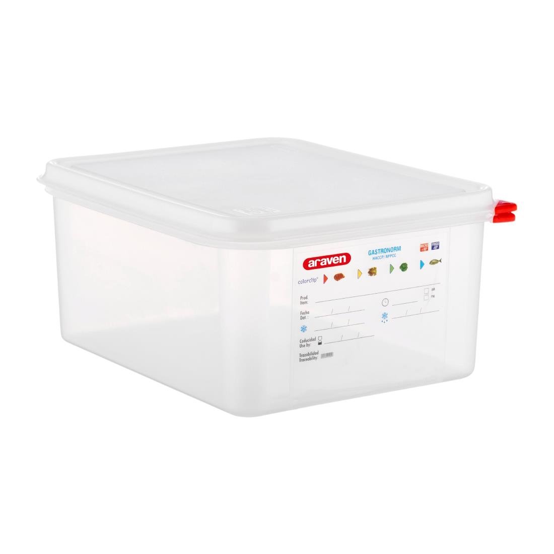 Araven Polypropylene 1/2 Gastronorm Food Container 10Ltr (4 Pack)