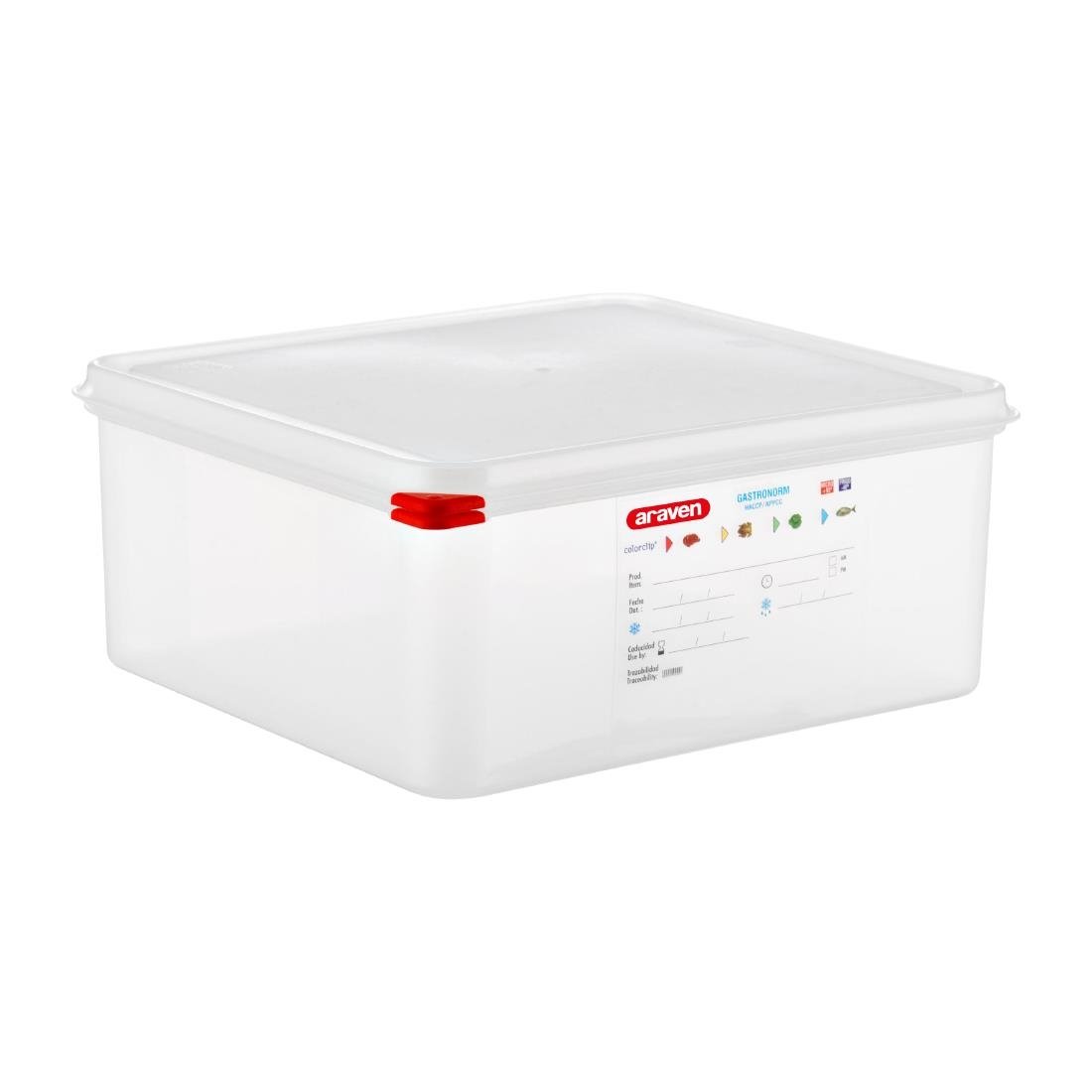 Araven Polypropylene 2/3 Gastronorm Food Storage Container 13.5Ltr (4 Pack)