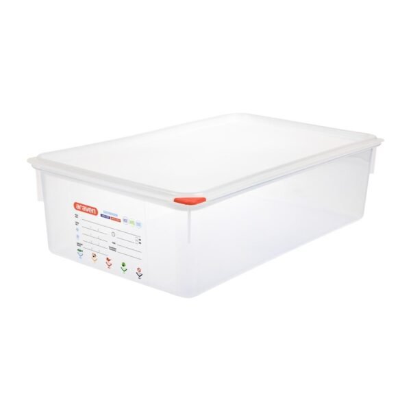 Araven Polypropylene 1/1 Gastronorm Food Storage Box 21Ltr (4 Pack)