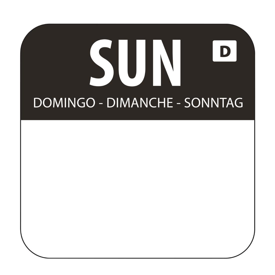 Hygiplas Dissolvable Food Rotation Labels Sunday (1000 Pack)