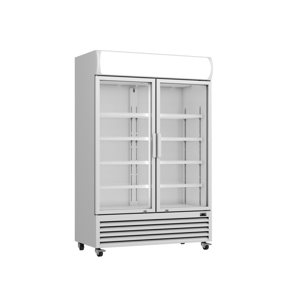 Prodis XD1201 White Double Door Tall Shop Display Fridge