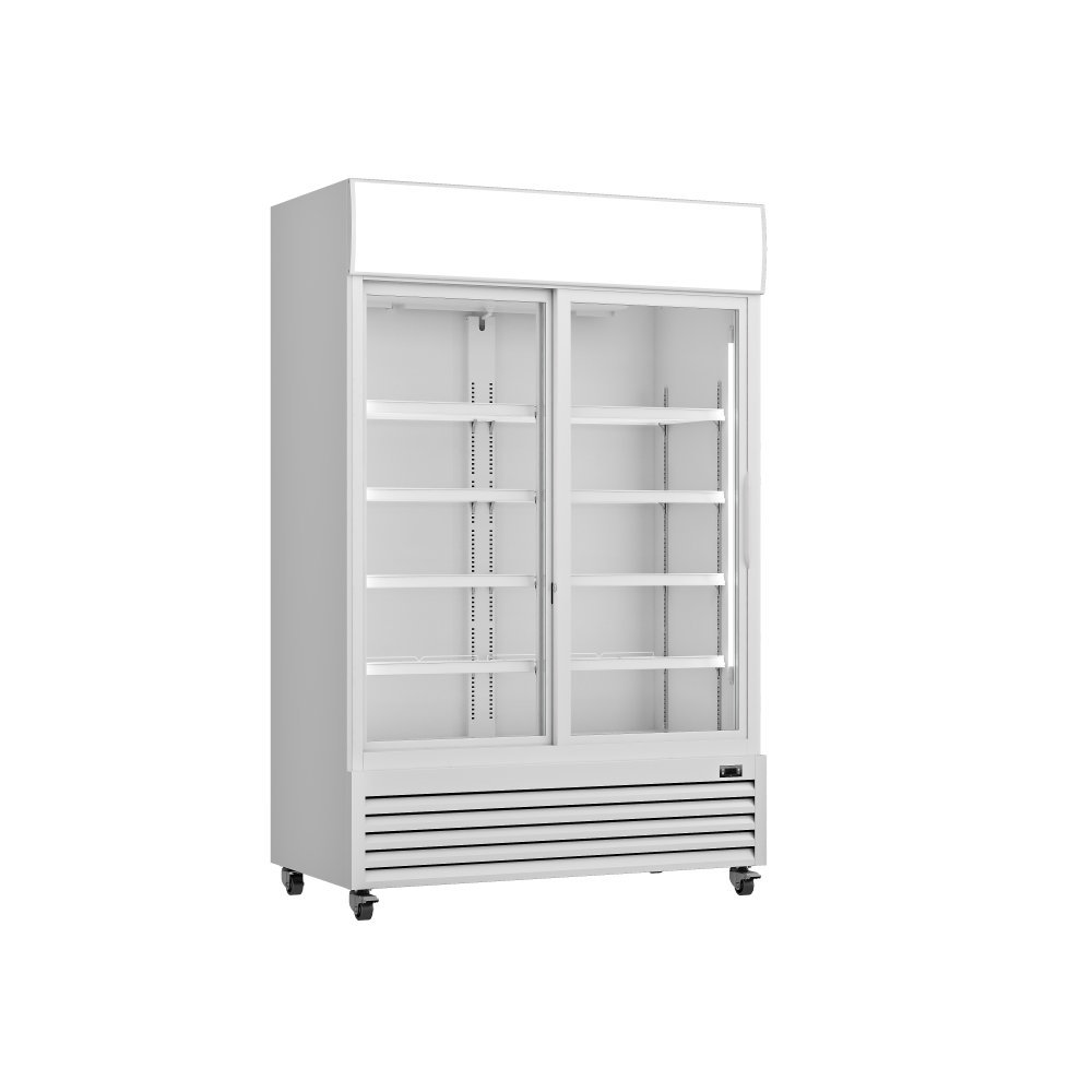 Prodis XD1201S White Double Sliding Door Tall Shop Display Fridge