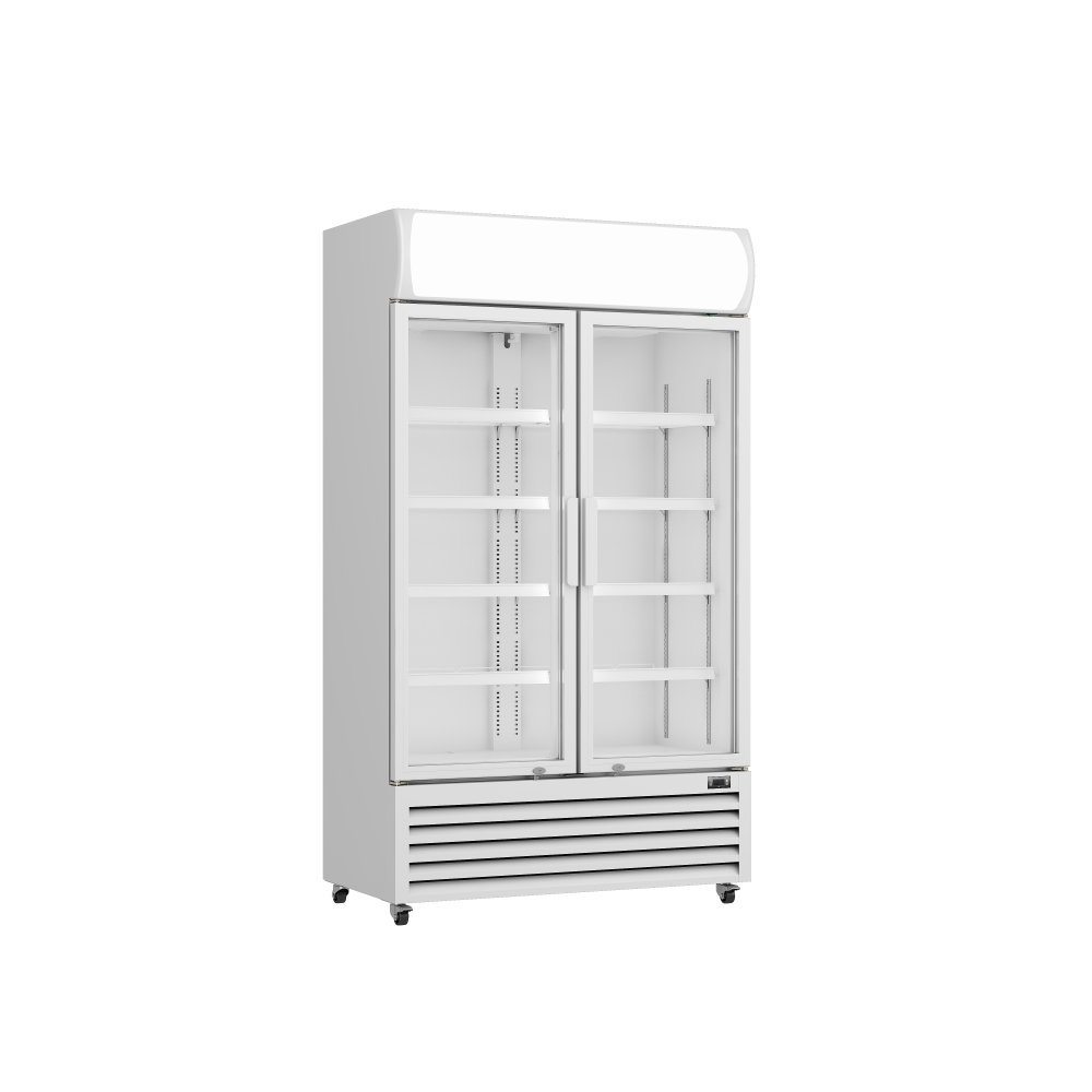 Prodis XD701 White Double Door Tall Shop Display Fridge