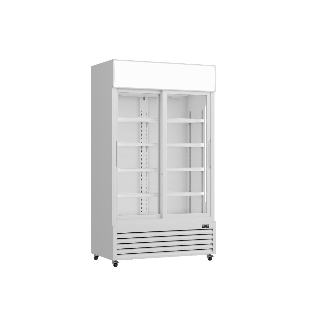 Prodis XD701S White Double Sliding Door Tall Shop Display Fridge