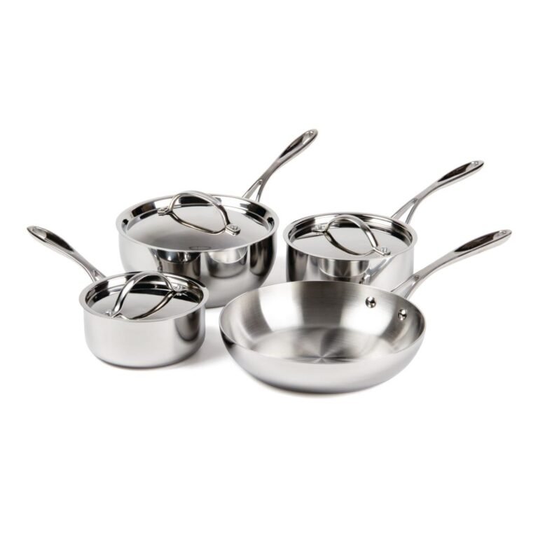 Vogue Stainless Steel and Aluminium Tri-Wall Pan Set (4 Pack)