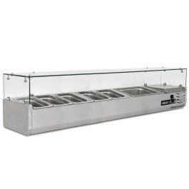 1.5m Glass Canopy 1/3 Gastronorm Prep Top