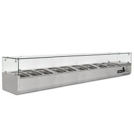2m 1/3 Gastronorm Prep Top with Glass Cover