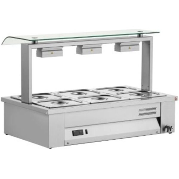 Counter Top Bain Marie with Sneeze Guard - view 2