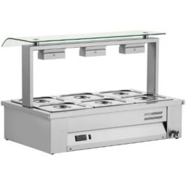 Counter Top Bain Marie with Sneeze Guard