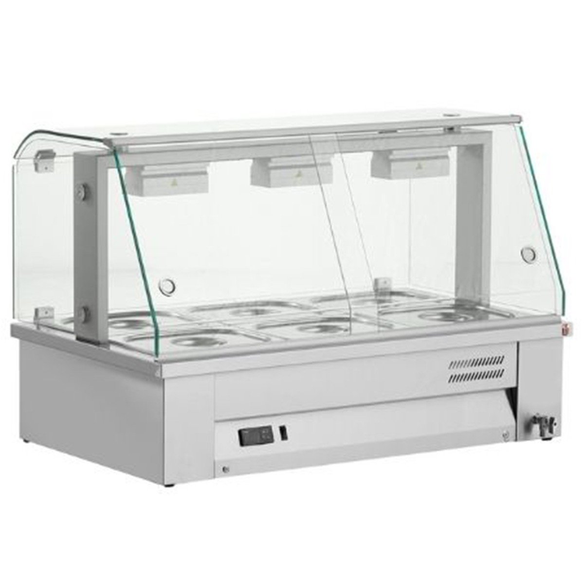 Inomak Counter Top Bain Marie With Glass Canopy