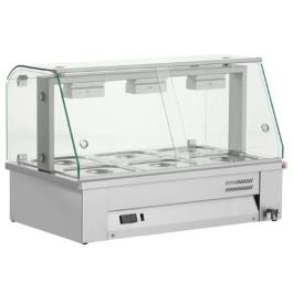 Inomak Counter Top Bain Marie With Glass Canopy