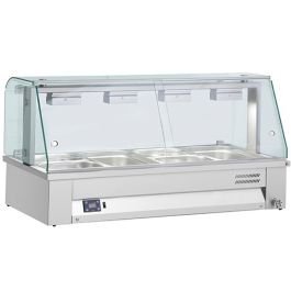 Counter Top Bain Marie With Glass Canopy 4 x GN1/1