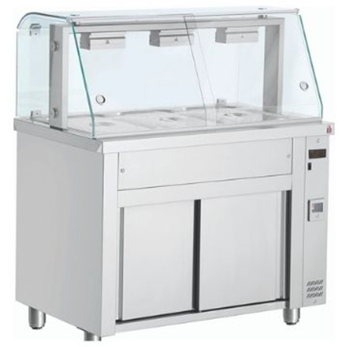 Bain Marie With Glass Canopy 3x GN1/1