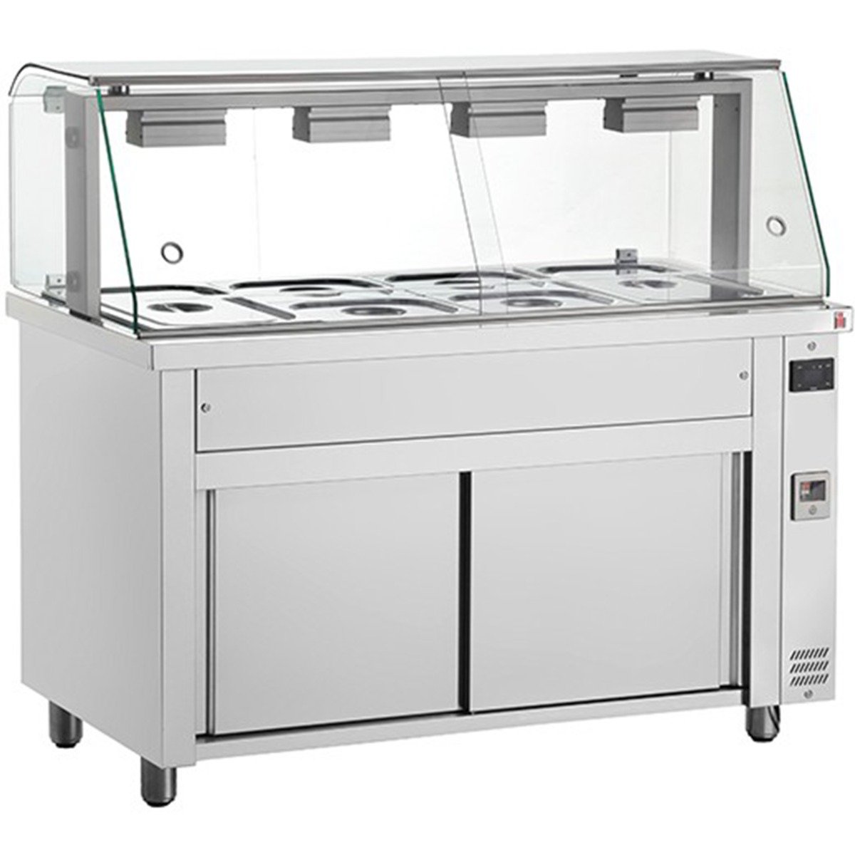 Bain Marie With Glass Canopy 4x GN1/1