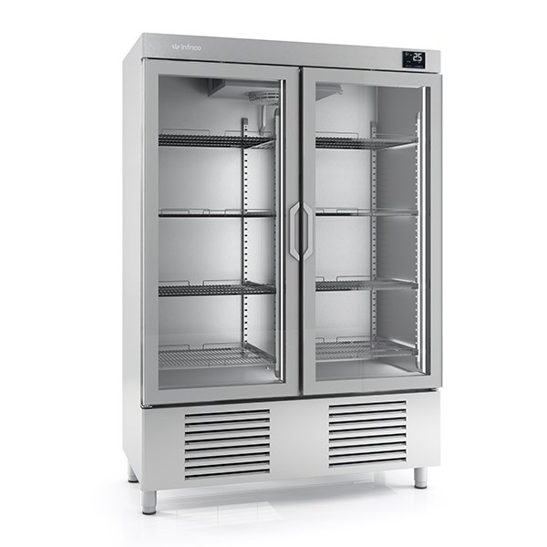 Infrico Upright Double Hinged Glass Door Freezer