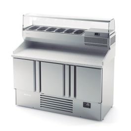 355L Triple Door Pizza Prep Counter Granite Worktop