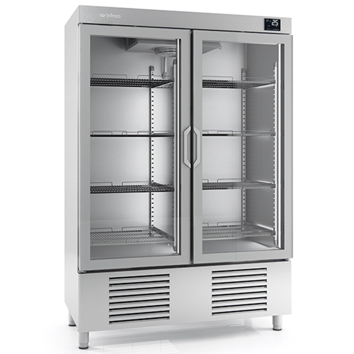 1110L Upright Double Glass Door Refrigerator