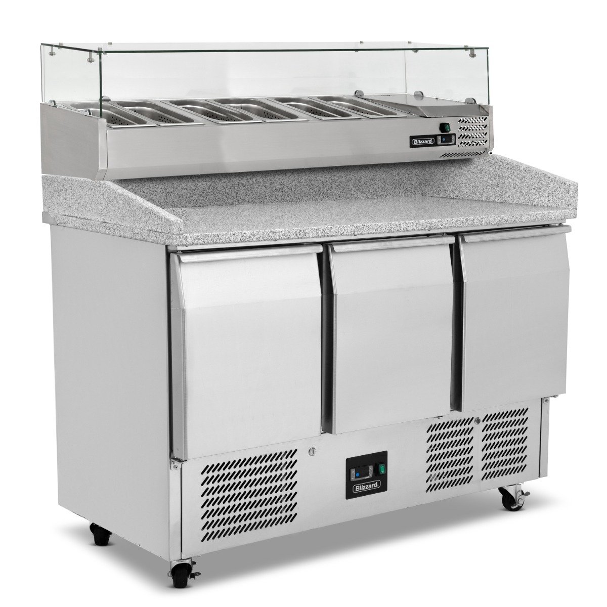 Blizzard Compact Pizza Prep Counter Triple Door 368L
