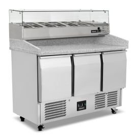 Blizzard Compact Pizza Prep Counter Triple Door 368L