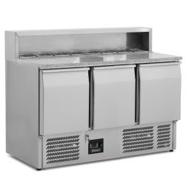368L Triple Door Refrigerated Pizza Prep Counter