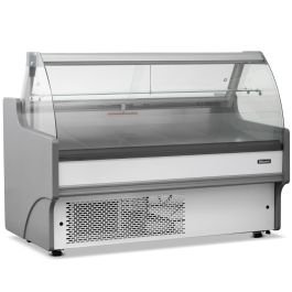 Blizzard 1.5m Curved Glass Serve Over White