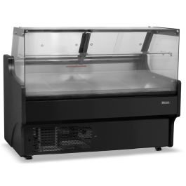 1.3m Flat Glass Serve Over Counter Black