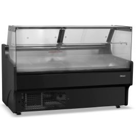 1.5m Flat Glass Serve Over Counter Black