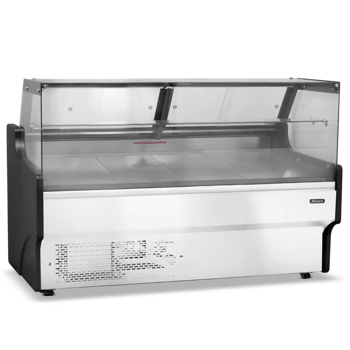 1.5m Flat Glass Serve Over Counter White