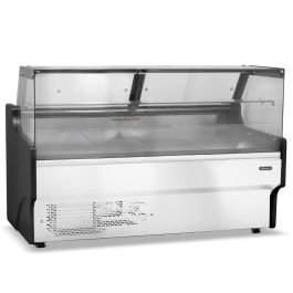 1.5m Flat Glass Serve Over Counter White